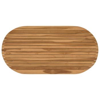 Tischplatte 110 x 55 x 3,5 cm Oval Massives Teakholz Natur