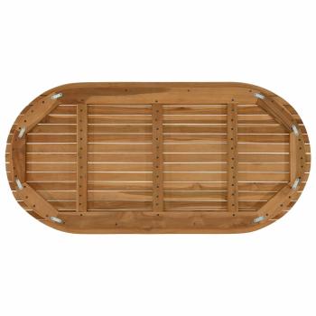 Tischplatte 110 x 55 x 3,5 cm Oval Massives Teakholz Natur