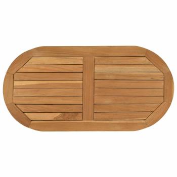 Tischplatte 80 x 40 x 2,5 cm Oval Massives Teakholz Natur