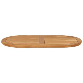Tischplatte 80 x 40 x 2,5 cm Oval Massives Teakholz Natur