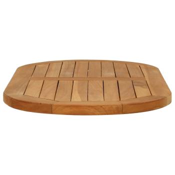Tischplatte 80 x 40 x 2,5 cm Oval Massives Teakholz Natur