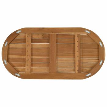 Tischplatte 80 x 40 x 2,5 cm Oval Massives Teakholz Natur