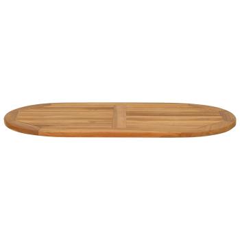 Tischplatte Oval Massives Teakholz Natur