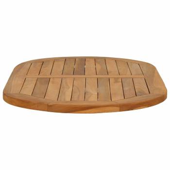 Tischplatte Oval Massives Teakholz Natur