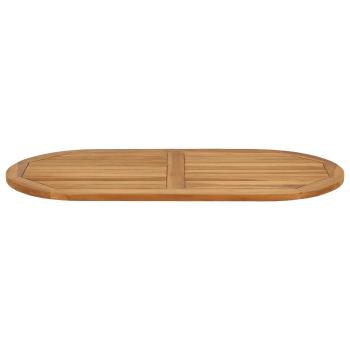 Tischplatte Oval Massives Teakholz Natur