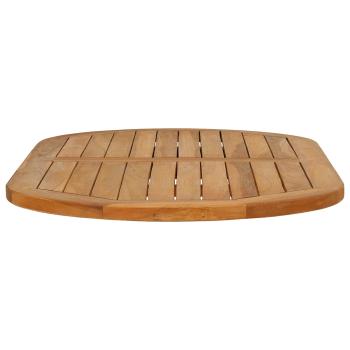 Tischplatte Oval Massives Teakholz Natur