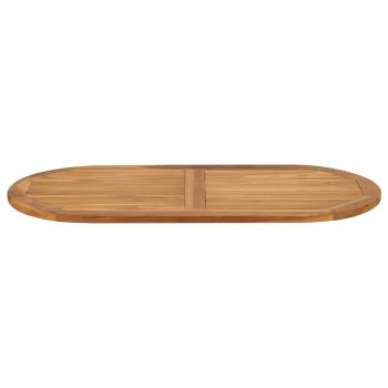 Tischplatte Oval Massives Teakholz Natur