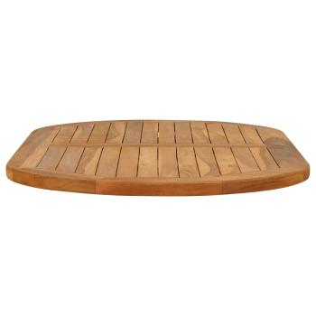 Tischplatte Oval Massives Teakholz Natur