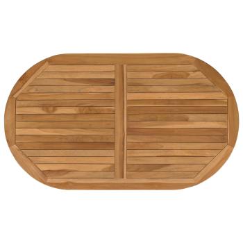 Tischplatte Oval Massives Teakholz Natur
