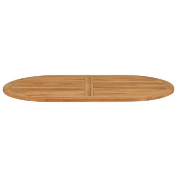 Tischplatte Oval Massives Teakholz Natur
