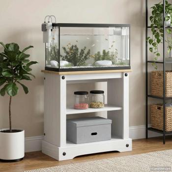 ARDEBO.de - Aquariumständer CORONA Weiß und Braun 60,5 x 30 x 60 cm 150 kg