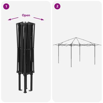 Gazebo mit 4 Seitenwänden 3,3 x 3,3 m Creme und Anthrazit