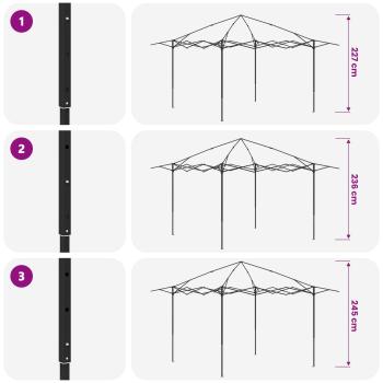 Gazebo mit 4 Seitenwänden 3,3 x 3,3 m Creme und Anthrazit