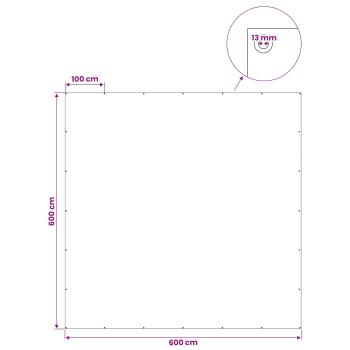 Plane mit Ösen Weiß 6 x 6 m 180 g / m² PE