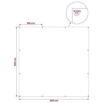 Plane mit Ösen Anthrazitgrau 3 x 3 m 260 gsm PE