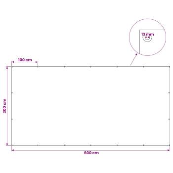 Plane mit Ösen Anthrazitgrau 3 x 6 m 260 gsm PE