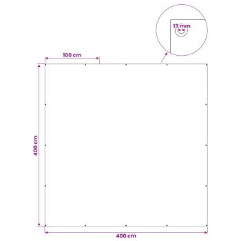 Plane mit Ösen Anthrazitgrau 4 x 4 m 260 gsm PE