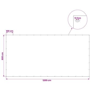 Plane mit Ösen Blau 6 x 12 m 180 g / m² PE