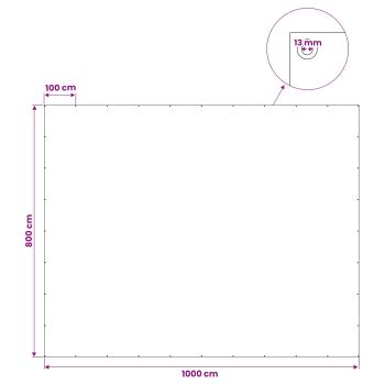 Plane mit Ösen Blau 8 x 10 m 260 g / m² PE
