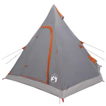 3 Personen Grau und Orange 185T Polyester mit PU-Beschichtung