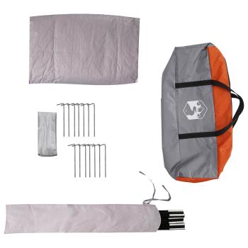3 Personen Grau und Orange 185T Polyester mit PU-Beschichtung