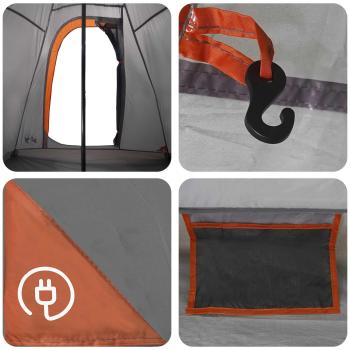 3 Personen Grau und Orange 185T Polyester mit PU-Beschichtung