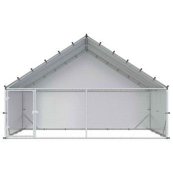 Hühnerstall mit Dach Silber 300 x 200 x 190 cm Verzinkter Stahl