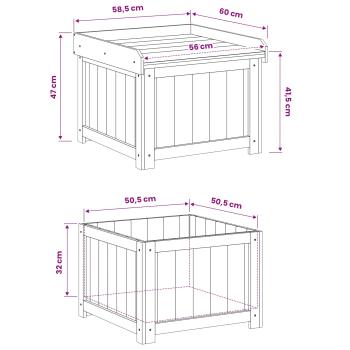 Garten-Kissenbox aus Imprägniertes Kiefernholz 58,5 x 60 x 47 cm