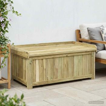 ARDEBO.de - Outdoor Kissenbox Imprägniertes Kiefernholz 104 x 60 x 47 cm