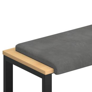 Bankkissen Samt Dunkelgrau Tiefe 35 cm