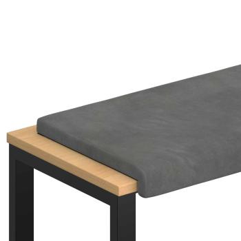 Bankkissen Samt Dunkelgrau Tiefe 35 cm