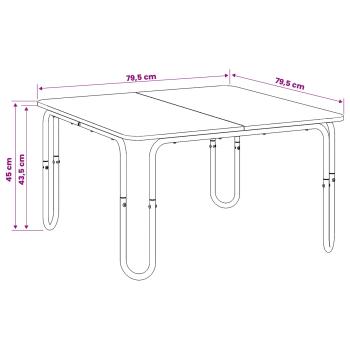 Couchtisch Schwarz 79,5 x 79,5 x 45 cm Holzwerkstoff