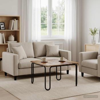 ARDEBO.de - Couchtisch Altholz 79,5 x 79,5 x 45 cm Holzwerkstoff