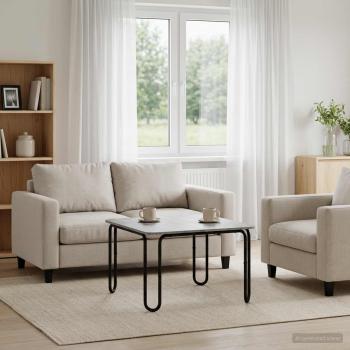 ARDEBO.de - Couchtisch Grau Sonoma 100 x 100 x 45 cm Holzwerkstoff