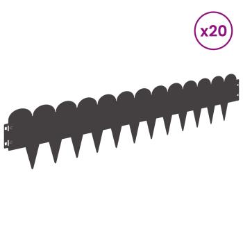 Raseneinfassung 20 stk. 103 x 20 cm Stahl Schwarz