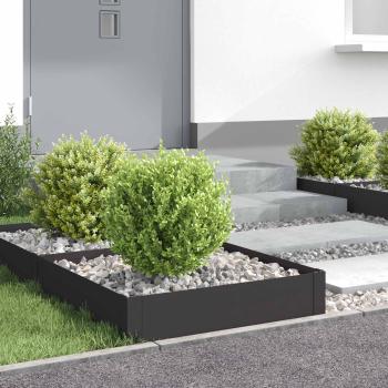 ARDEBO.de - Raseneinfassung 4 stk. 60 x 60 x 20 cm Stahl Schwarz
