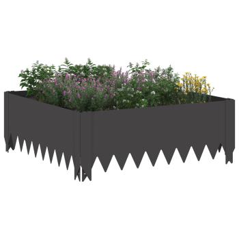 Raseneinfassung 4 stk. 60 x 60 x 20 cm Stahl Schwarz
