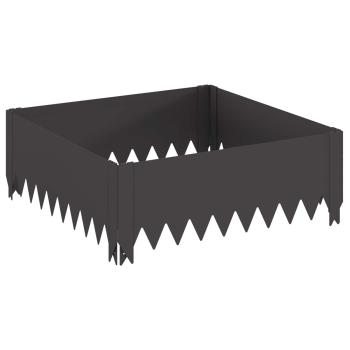 Raseneinfassung 4 stk. 60 x 60 x 20 cm Stahl Schwarz