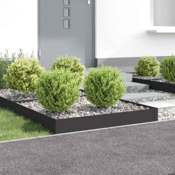 ARDEBO.de - Raseneinfassung 4 stk. 100 x 100 x 20 cm Stahl Schwarz