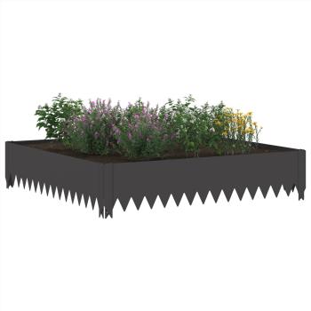 Raseneinfassung 4 stk. 100 x 100 x 20 cm Stahl Schwarz