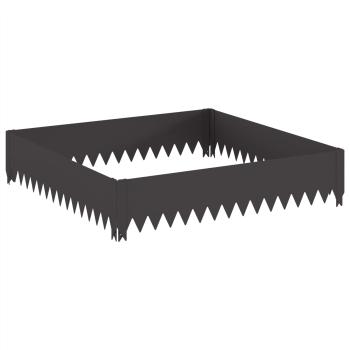 Raseneinfassung 4 stk. 100 x 100 x 20 cm Stahl Schwarz