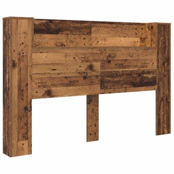 Stauraum-Kopfteil mit LED Altholz-Optik 160 cm Holzwerkstoff