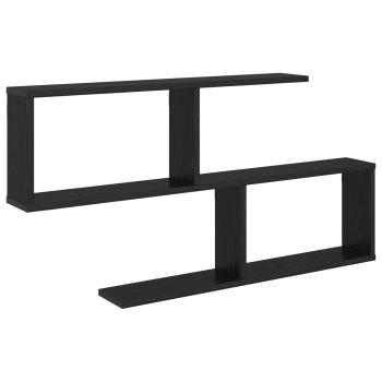 Wandregal Schwarz Eichen-Optik 100 x 12 x 50,5 cm Holzwerkstoff