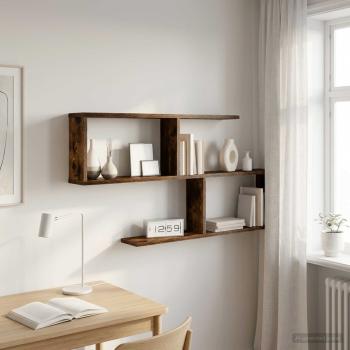 ARDEBO.de - Wandregal Raucheiche 100 x 12 x 50,5 cm Holzwerkstoff