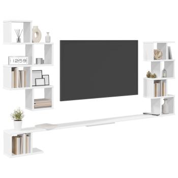 Wandmontiertes TV-Regal Weiß 200 x 15 x 94 cm Holzwerkstoff