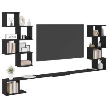 Wandmontiertes TV-Regal Schwarze Eiche 200 x 15 x 94 cm