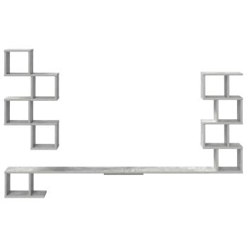Wandmontiertes TV-Regal Betongrau 200 x 15 x 94 cm