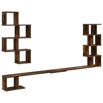 Wandmontiertes TV-Regal Räuchereiche 200 x 15 x 94 cm