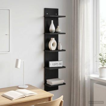 ARDEBO.de - Wandregal Schwarze Eiche 22 x 15 x 100 cm Holzwerkstoff