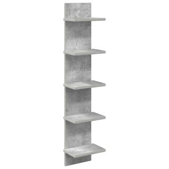 Wandregal Betongrau 22 x 15 x 100 cm Holzwerkstoff